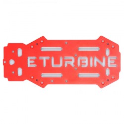 eTurbine - chassis supérieur aluminium rouge pour TB250 racer