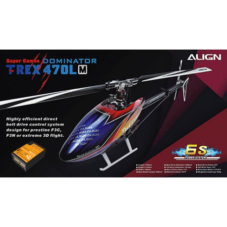 Kit hélicoptère radio commandé Align T-REX 470LM Dominator Super Combo (RH47E01X)