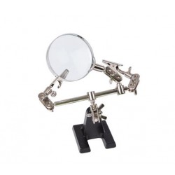 Helping hand with magnifier