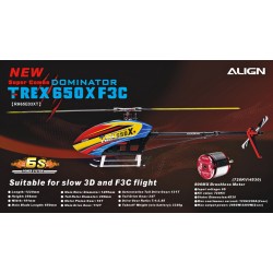helicoptère radio commandé Align T-REX 650X F3C Super Combo (RH65E01XT)