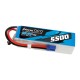 Pack LiPo GENS ACE 5500 mAh 6S1P 45C modèle réduit hélicoptère rc classe 550/600/700/800