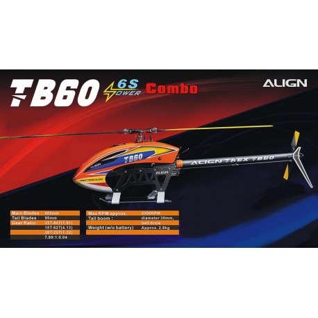 Hélicoptère Align TB60 6S COMBO (RH60E30X)