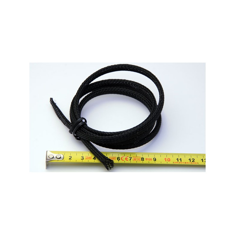 GAINE TRESSÉE au mètre EXPANSIBLE EXTENSIBLE NOIR PROTECTION CABLE  ELECTRIQUE