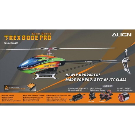 Align T-REX 800E PRO Super Combo RC helicopter kit (RH80E16X)