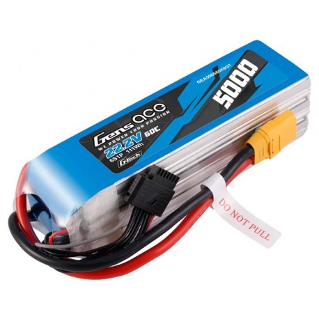 Gens Ace 5000mAh 22.2V 60C 6S1P G-Tech XT90 LIPO Battery Pack